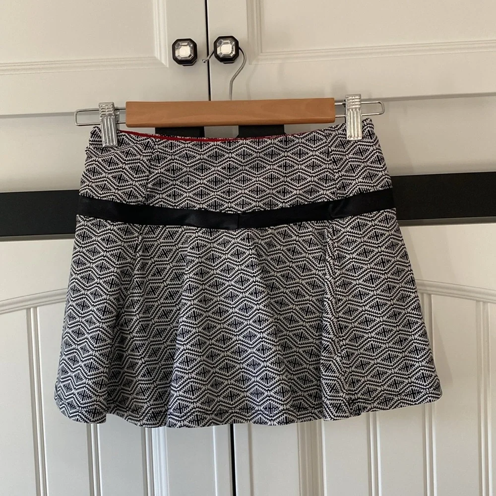 BPassionit “Geo Trellis” Print Breeze Skort Black White Red Size XS - Picture 3 of 5